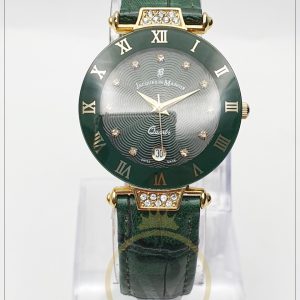 Jacques du Manoir Women’s Swiss made Quartz Leather Strap Green Dial 33mm Watch 50635-1