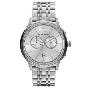 Emporio Armani Men’s Chronograph Stainless Steel Silver Dial 44mm Watch AR1796