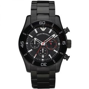 Emporio Armani Men’s Chronograph Stainless Steel Black Dial 44mm Watch AR5931