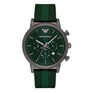Emporio Armani Men’s Quartz Leather Strap Green Dial 46mm Watch AR1950
