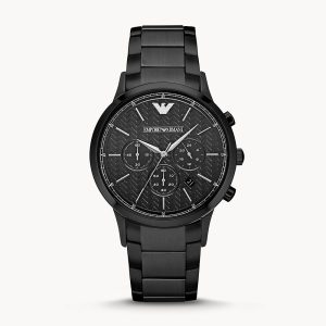 Emporio Armani Men’s Chronograph Stainless Steel Black Dial 43mm Watch AR2485