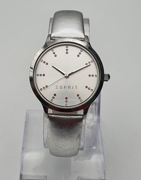 Esprit Women’s Analog Quartz Leather Strap Silver Dial 34mm Watch 109292