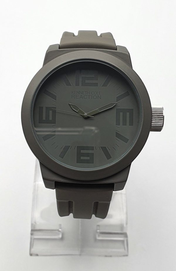 Reaction Kenneth Cole New York Men’s Silicone Strap Grey Dial 48mm Watch RK1226