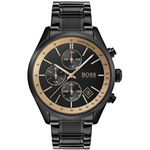 Hugo Boss Men’s Chronograph Quartz Stainless Steel Strap Black Dial 44mm Watch 1513578