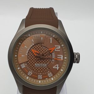 Reaction Kenneth Cole New York Men’s Silicone Strap Brown Dial 48mm Watch KCR0802