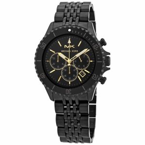 Michael Kors Men’s Chronograph Stainless Steel Black Dial 44mm Watch MK8750