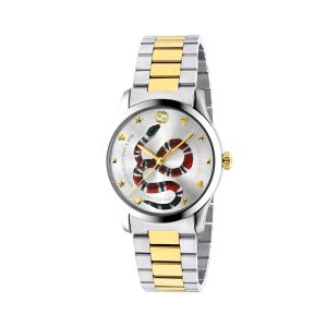 Gucci Unisex Swiss Made Quartz Stainless Steel Silver Dial 38mm Watch YA1264075