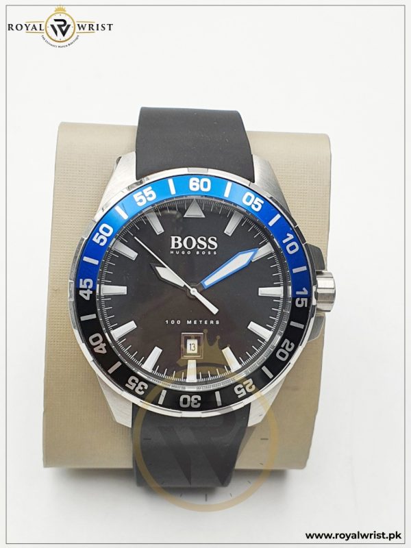 Hugo Boss Men’s Quartz Silicone Strap Black Dial 46mm Watch HB6060