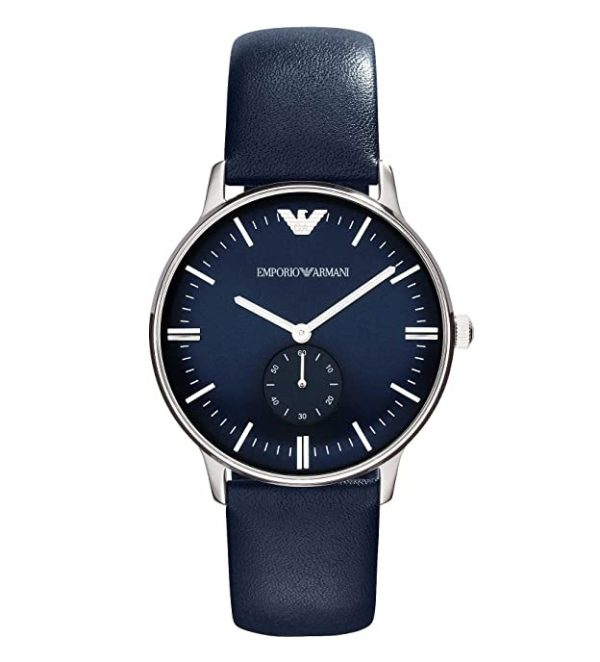 Emporio Armani Men’s Quartz Leather Strap Blue Dial 40mm Watch AR1647