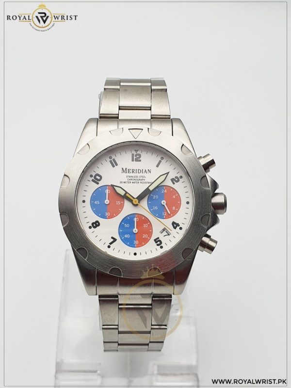 Meridian Men's Quartz Stainless Steel White Dial 40mm Watch 3079