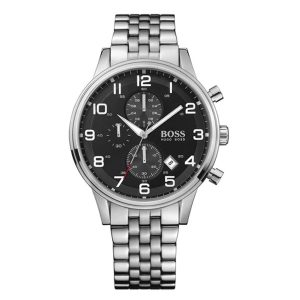 Hugo Boss Men’s Quartz Stainless Steel Black Dial 44mm Watch 1512446