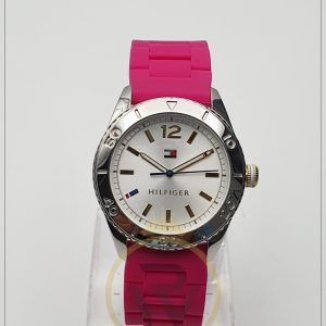 Tommy Hilfiger Women's Silicone Strap Silver Dial 37mm Watch 1781430
