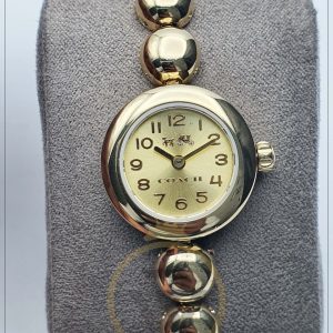 Coach Women’s Quartz Stainless Steel Gold Dial 22mm Watch 1047341113