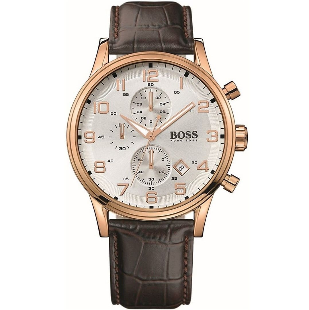 mens hugo boss watch brown strap