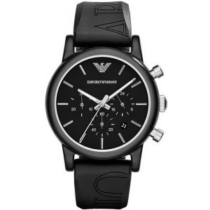Emporio Armani Men’s Quartz Silicone Strap Black Dial 41mm Watch AR1053
