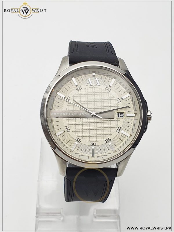 Armani Exchange Men’s Silicone Strap White Dial 47mm Watch AX2100