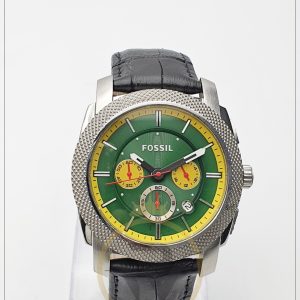 Fossil Men’s Quartz Leather Strap Green Dial 45mm Watch FS3230