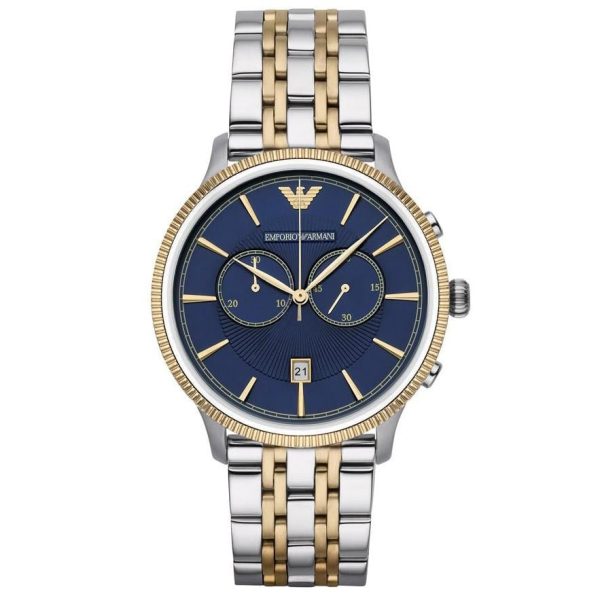 Versace Men’s Quartz Swiss Made Two-tone Stainless Steel Blue Dial 42mm ...