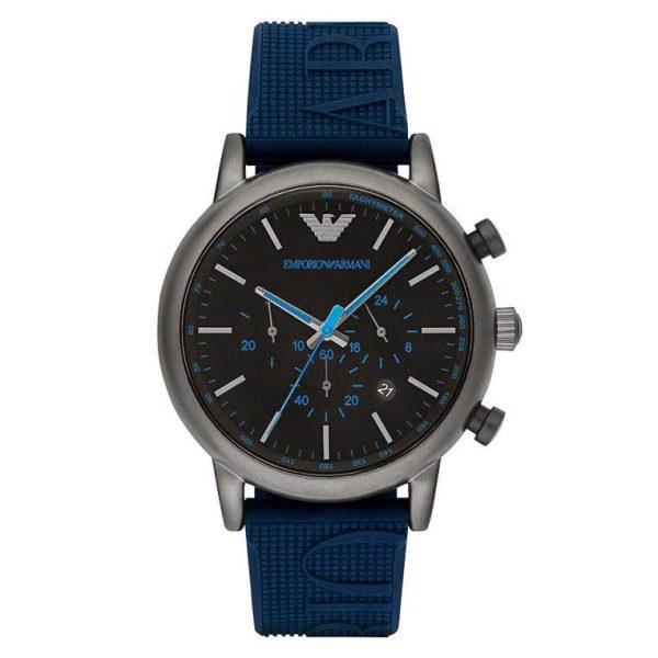 Emporio Armani Men’s Quartz Silicone Strap Black Dial 46mm Watch AR11023