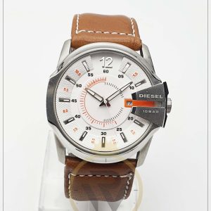 Diesel Men’s Quartz Leather Strap White Dial 45mm Watch DZ1668