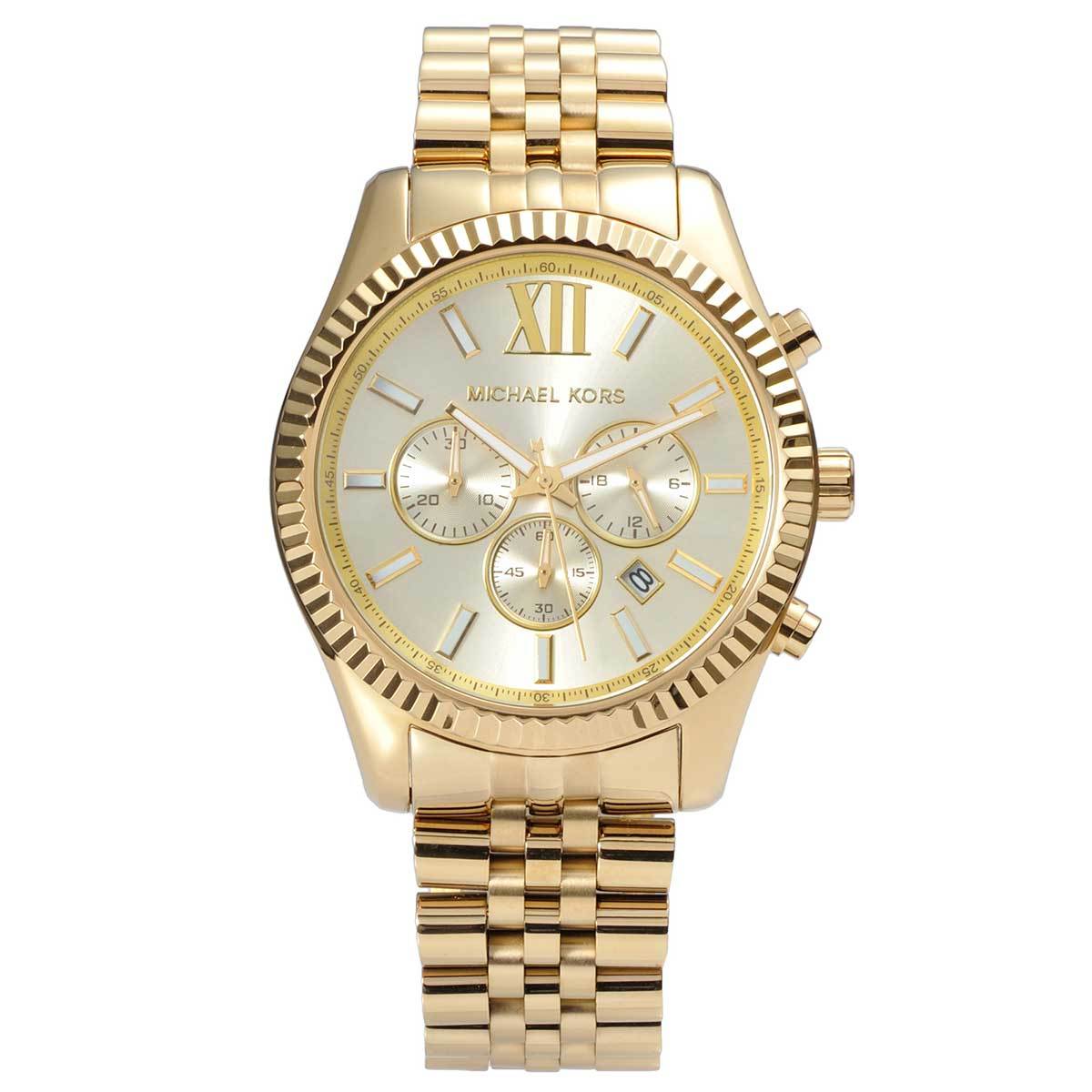 Michael Kors MK8281 Lexington Chronograph Gold Tone Men's Wrist Watch  691464950507 | eBay