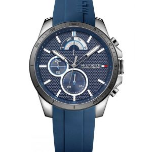 Tommy Hilfiger Men’s Quartz Silicone Strap Blue Dial 46mm Watch 1791350
