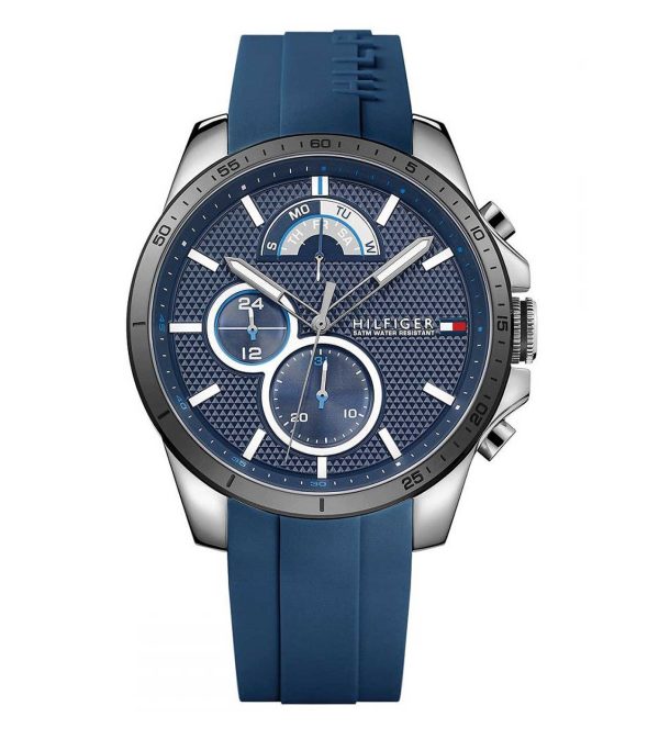 Tommy Hilfiger Men’s Quartz Silicone Strap Blue Dial 46mm Watch 1791350