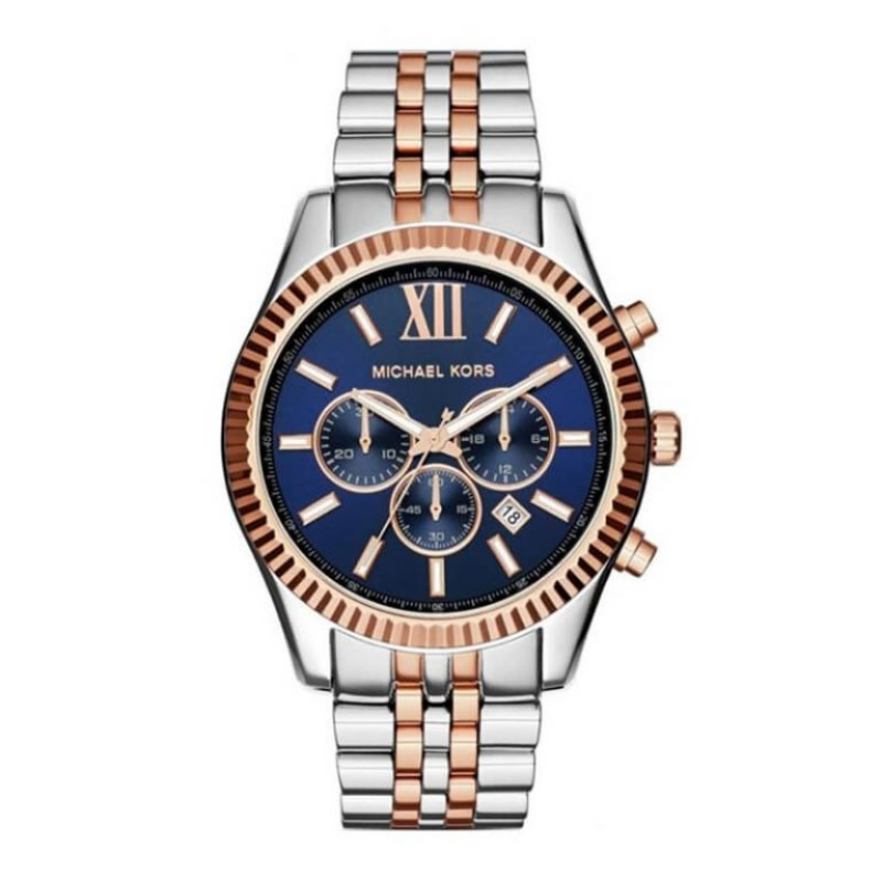 Michael Kors Men's Quartz Two-tone Stainless Steel Blue Dial 45mm Watch MK8412