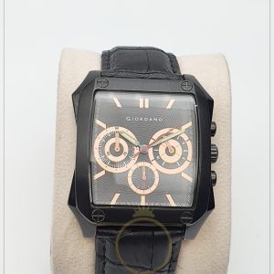 Giordano Men's Quartz Leather Strap Grey Dial 37mm Watch 1436VD54