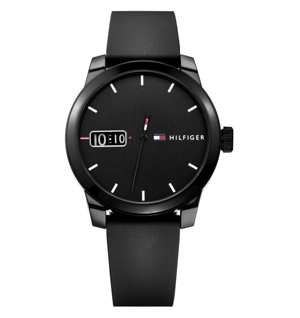 Tommy Hilfiger Men’s Quartz Silicone Strap Black Dial 42mm Watch 1791382