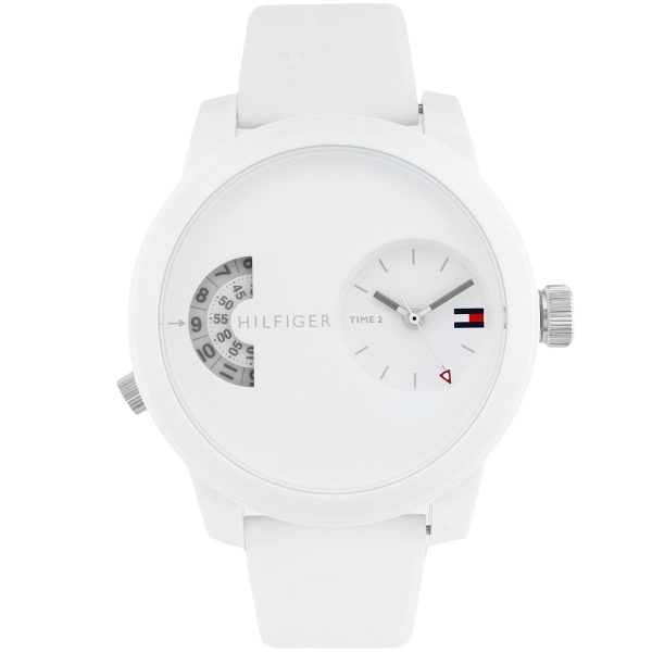 Tommy Hilfiger Men’s Quartz Silicone Strap White Dial 44mm Watch 1791558
