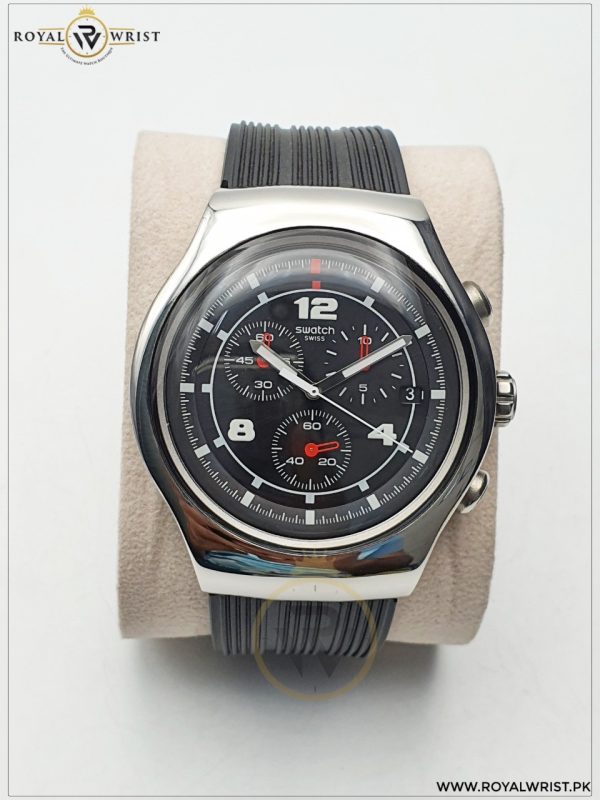 Swatch Men’s Swiss Made Chronograph Quartz Black Dial 47mm Watch YOB404