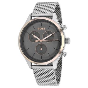 Hugo Boss Men’s Chronograph Stainless Steel Grey Dial 44mm Watch 1513549