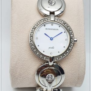 Romanson Women’s Swiss Made Stainless Steel Bracelet Mother of Pearl Dial 30mm Watch RD0293TL