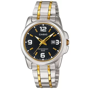 Casio Men’s Quartz Stainless Steel Black Dial 46mm Watch MTP-1314SG-1AVDF