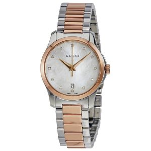 Gucci Women’s Quartz Stainless Steel Swiss Made Mother of pearl Dial 27mm Watch YA126544