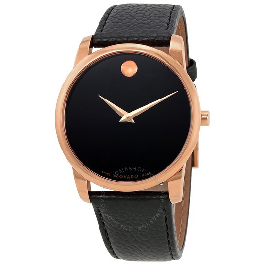 Leather Strap Black Dial 40mm Watch 
