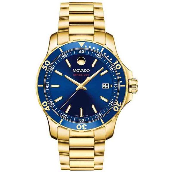 Movado Men’s Quartz Swiss Made Stainless Steel Blue Dial 40mm Watch 2600144