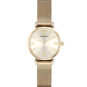 Emporio Armani Women’s Quartz Stainless Steel Gold Dial 32mm Watch AR1957