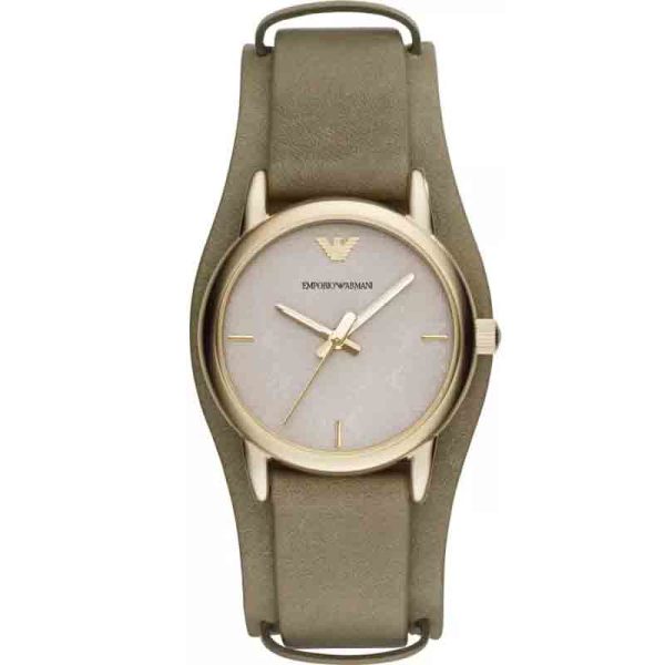 Emporio Armani Women’s Analog Leather Strap Grey Dial 28mm Watch AR1836