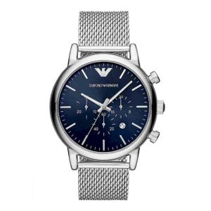 Emporio Armani Men’s Chronograph Quartz Stainless Steel Blue Dial 43mm Watch AR80038