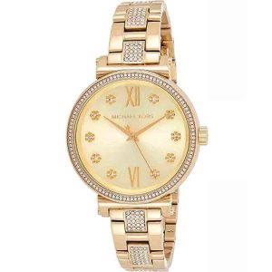 Michael Kors Women’s Quartz Stainless Steel Gold Dial 36mm Watch MK3881