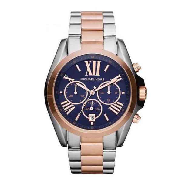 Michael Kors Women’s Chronograph Quartz Stainless Steel Blue Dial 43mm Watch MK5606
