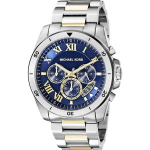 Michael Kors Men’s Chronograph Stainless Steel Two-Tone Blue Dial 44mm Watch MK8437