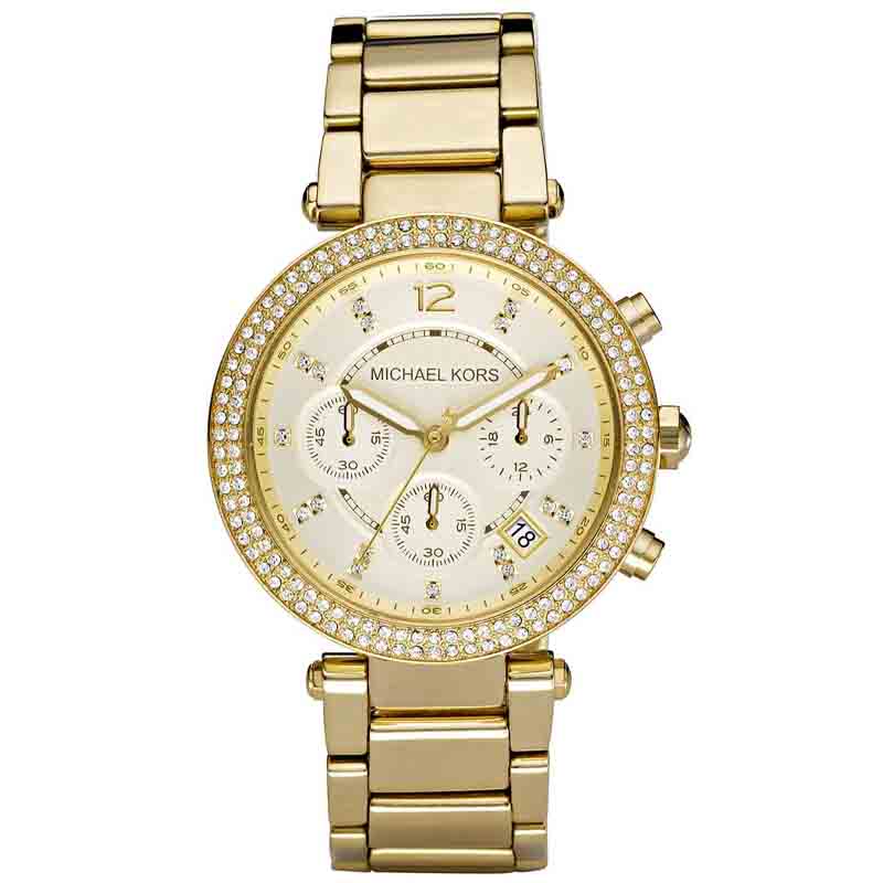 Michael Kors Women's Quartz Chronograph Stainless Steel Gold Dial 33mm  Watch MK6056 