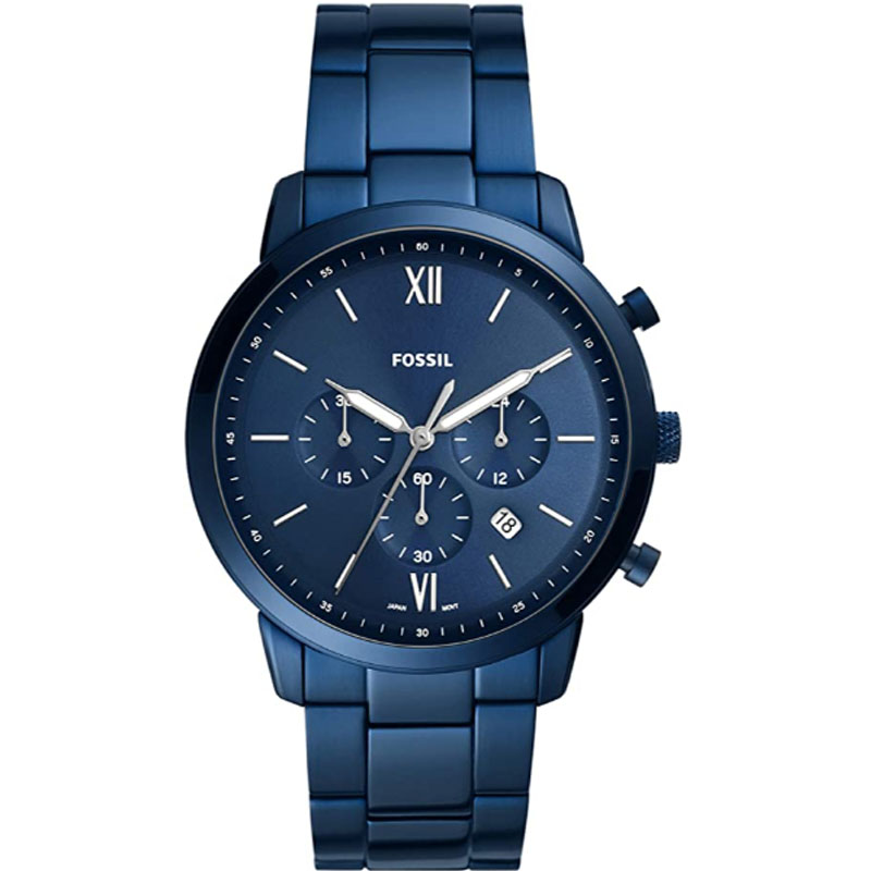 Fossil Men's Chronograph Quartz Stainless Steel Blue Dial 44mm Watch FS5826  