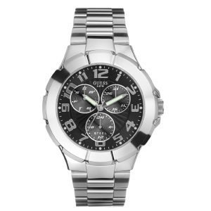 Guess Men’s Quartz Silver Stainless Steel Black Dial 43mm Watch I90199G3
