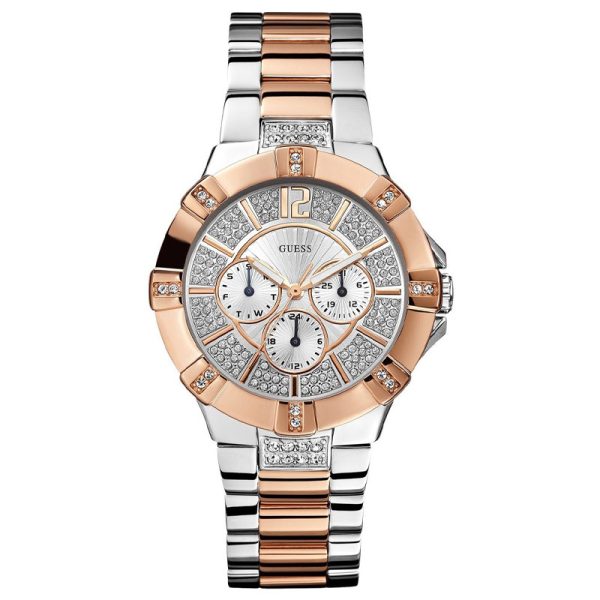 Guess Women’s Quartz Two-tone Stainless Steel Silver Dial 41mm Watch W0024L1
