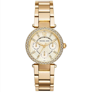 Michael Kors Women’s Quartz Chronograph Stainless Steel Gold Dial 33mm Watch MK6056
