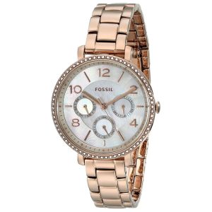 Fossil Women’s Quartz Rose Gold Stainless Steel Mother Of Pearl Dial 36mm Watch ES3757